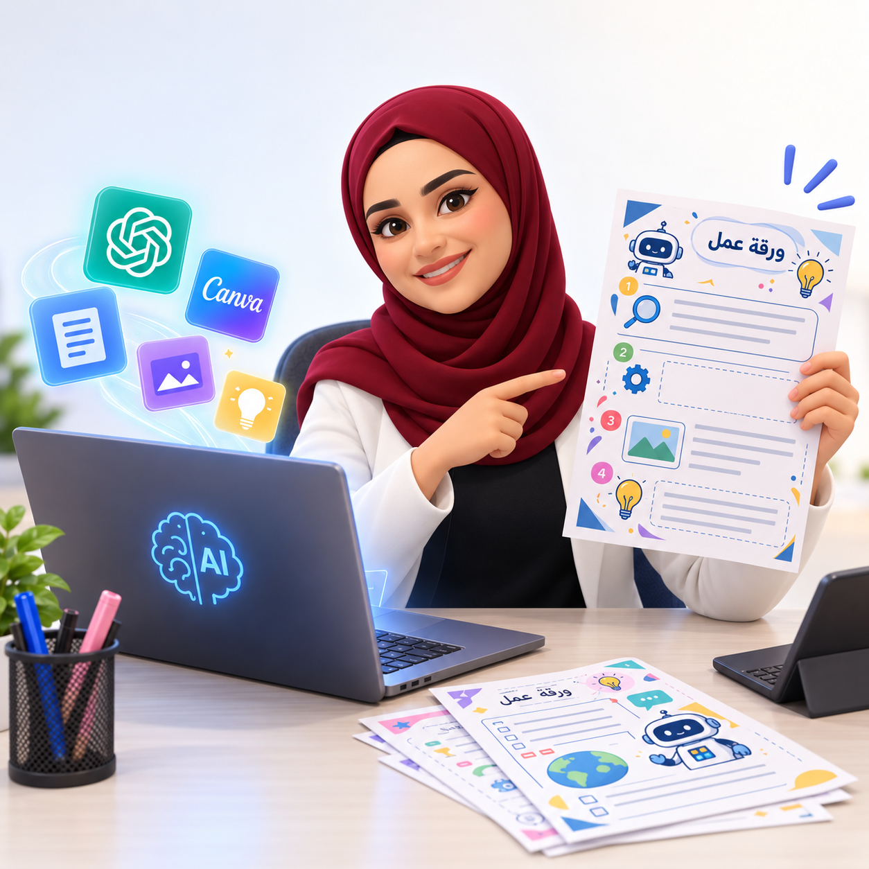 سلسلة تنفيذ الأنشطة وأوراق العمل بالذكاء الاصطناعي